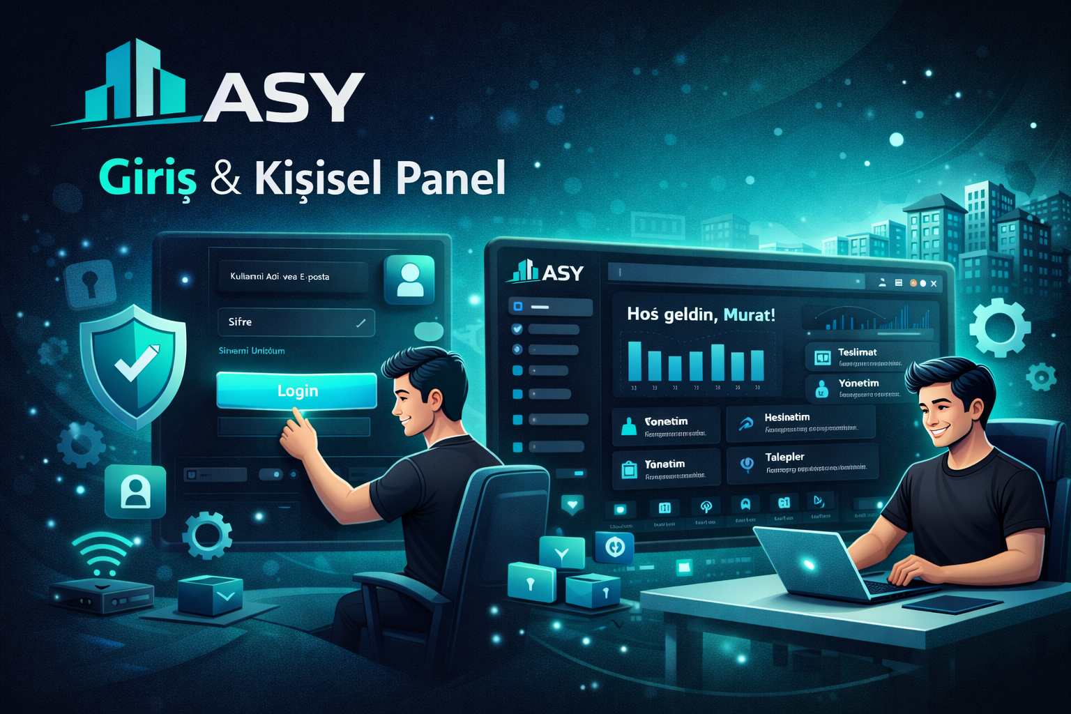 Login ve kullanıcı paneli ekranı